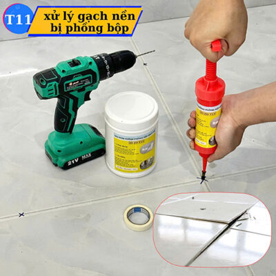 bơm keo chống bộp nền gạch